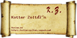 Kotter Zoltán névjegykártya