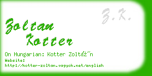 zoltan kotter business card